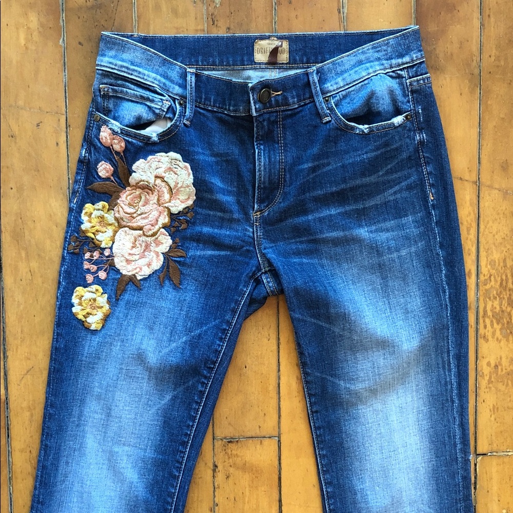 Anthropologie Driftwood Floral Jeans Size 29 - Picture 2 of 6